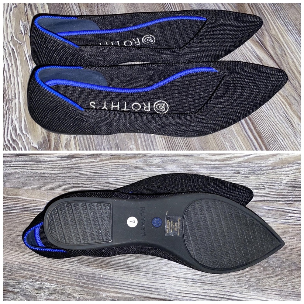 Rothy’s “The Point” Solid Black - Size 7 !! Read Description !!